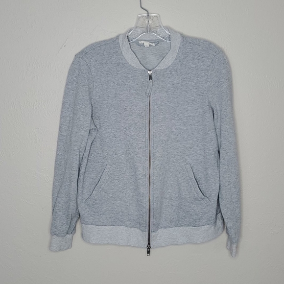 Eileen Fisher Organic Cotton Knit Bomber Jacket